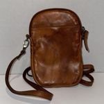 Vilenca Holland Leather Cognac Phone‎ Woven Studded Crossbody Pouch Handbag Brown Photo 1