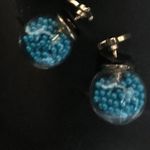 Steve Madden Reversible snow globe earrings blue Photo 0