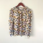 Rebecca Taylor Bow Fluer Silk Top in Black Combo Size Medium Photo 2