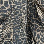 Walter Baker Chettah Print Sheer Ruffle Long Sleeve Button Down Blouse Small Photo 2