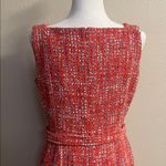 Ann Taylor  Coral Tweed Button-Front Dress with Belt | Size 6 Photo 8