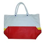 Liz Claiborne Vintage PVC Colorblock Tote Bag Retro 90s Summer Beach Travel Photo 1