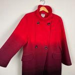 Worthington Dress Coat Womens Large Red Ombre Wool Blend Long Double Breasted Photo 14
