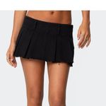 Edikted  Black Denim Pleated Micro Mini Skirt Skort Size M Photo 1