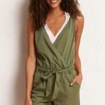 Aerie  (American Eagle) Green Military Belted Cozy Jumpsuit, Size Small Photo 0
