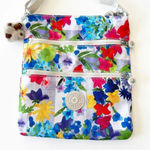 Kipling  Katie Floral Crossbody Triple Zip Bright Colorful Dopamine‎ Dressing Bag Photo 4
