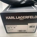 Karl Lagerfeld NWB  Paris Velma Ballet Flat black leather bow size US 11M EU 42 Photo 2