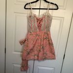 NWT Full Bloom Floral Lace Corset Wrap Mini Dress Size M White Size M Photo 7