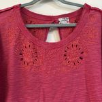 Free People Intimately Eyelet Embroidered Pink Long Sleeve Top Bobo Open Back Photo 3