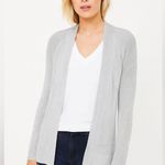 Loft Linen Blend Open Cardigan Pastel Light Blue coastal sz Medium Photo 0