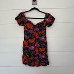 ZARA Women’s Medium Sweetheart Neckline Floral Ruched Mini Dress New Photo 2