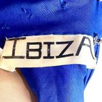 VTG 90s Ibiza Silk Hand Beaded Halter Neck Column Gown S Maxi Dress Royal Blue Photo 10