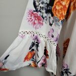 ODDY white crepe floral tunic size large Photo 3
