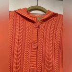 Faded Glory  Coral Cluster Cable Knit Ribbed Hooded Button Cardigan Size Small Photo 1