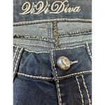 ViVi Dina Embellished Boot Cut Jeans Crystal Cross Pocket Dark Wash Size 5 Blue Photo 3