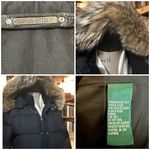 Ralph Lauren Lauren  Black Puffer Longline Faux Fur Hood Coat sz Large Photo 11