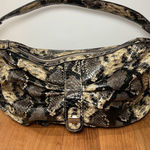Dana Buchman Hobo Bag Womens Large Brown Snake Print Faux Leather Shoulder Zip Photo 0