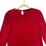 Theory Red Long Sleeve Bell Sleeve Flounce Hem Ruffles Aesthetic Chic Dress Sz 2 Photo 3