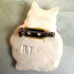 āH.T.Ceramic Cat Brooch Photo 4