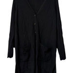 Chico's Ribbed Duster Cardigan Pockets Button Front Long Sleeve Women 2 Size L Photo 0