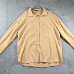 Textured Button Up Shirt Women 0XL Relaxed Fit Vacation‎ Travel Academia Tan Size 0X Photo 0