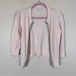 Kate Spade Pale Pink Rhinestone Studded Open Front Cardigan Sweater Womens XS Photo 8