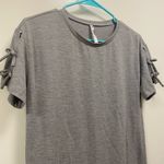 Fabletics , gray T-shirt dress with double bows on sleeves women’s size xs Photo 4