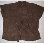 Nine West Brown Sleeveless Tie Waist Cardigan Photo 0