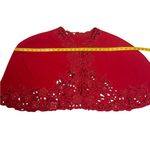 Unbranded RARE Vintage Chic Red Floral Sequined Cutout Cape Size L Photo 12