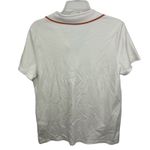 Lands' End Polo Shirt Womens Large Bird White Orange Cotton Preppy Whimsical Photo 3