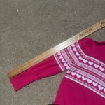 Tommy Hilfiger  80s Style Hot Pink Puff Sleeve Heart Sweater Long Sleeve - Small Photo 3