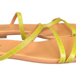 LK Bennett Revelle Lime London Sandals 41 US 10 Strappy Green Leather Flats Shoe Photo 0