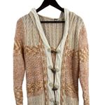 Free People Multicolor Cozy Hooded Toggle Button Chunky Knit Cardigan Womens Med Photo 1