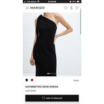 Mango  BLACK ASYMMETRIC BOW MAXI DRESS WITH SLIT XS NEW $129.99 #758 Photo 13