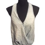 BLANK NYC Light Denim Oversized Cross Over Top Sleeveless Large L Photo 0