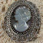 Vintage Silver and Mother of Pearl Brooch Photo 0