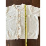 Grace Karin  White Sweater Cardigan with gold buttons size XL Photo 4
