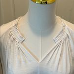 Vera Wang  White Gathered Neck Blouse Size Extra Large Photo 5