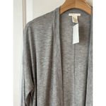 H&M  Open Front Cardigan Womens Size L Gray Knit Sweater Long Sleeve Duster NWT Photo 1