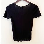 VERO MODA Black Knit Lightweight Ruffle Hem Short Sleeve Top Size Small NEW Photo 6
