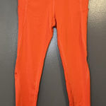Los Ojos Pants Womens Small Orange High Rise Pocket Leggings Athletic Yoga Gym Photo 0