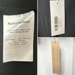 Reformation  Sigmund Dress Black Size 0 square-neck puff sleeves slit NWT Photo 6