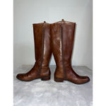 Gianni Bini Women's Brown Leather Heeled Boots Size 8 Photo 6