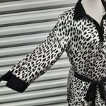 Blue Diamond Women's Top Size Medium Black White Tunic Long Sleeve Belted Photo 3