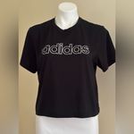 Adidas ’s Black And White Athletic Crop Top Sz S Photo 0