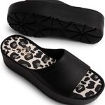 Sleek Black Platform Shoes with Chunky Sole Size 8 Photo 1