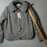 Andree by Unit  Jacket Womens M‎ Black White Houndstooth Puff Jacket NEW Photo 7