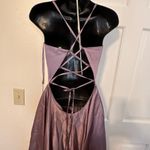 La Femme  Lavender/Gray  Spaghetti Strap V Neck Dress Size 4 NWT Photo 7