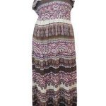 Mudd Brown and Pink Boho Halter Maxi Dress Size Medium Brown Boho Maxi Dress Photo 0