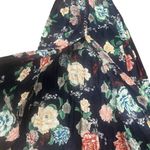 Floral Maxi Women Size Small V Neck Short Sleeve Smock Waist Spring Boho Prairie Blue Photo 1